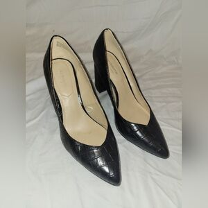 Liz Claiborne Black Croc-Patterned Heels